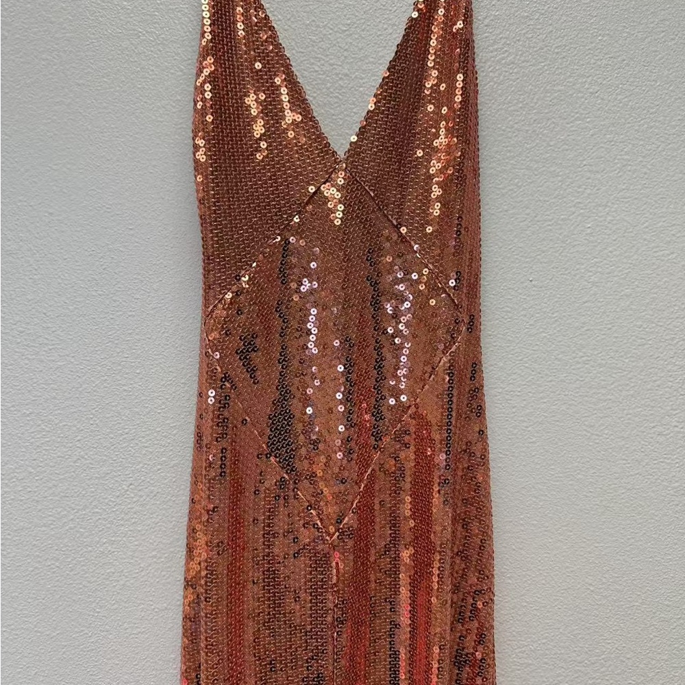 Alex Perry Rose Gold Backless Sequin Dress - Picture 9 of 13
